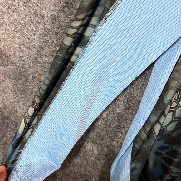 Huk Kryptek Neptune Blue Large Raglan Colorblock Performance Fishing Shirt - Picture 3 of 10